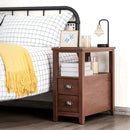 End Table Wooden with 2 Drawers and Shelf Bedside Table by LJGDeals
