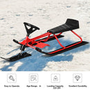 55.5 x 23.5 Inch Snow Sled with Steering Wheel and Double Brakes Pull Rope Slider by LJGDeals