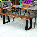 Solid Acacia Wood Patio Bench Dining Bench Seating Chair by LJGDeals