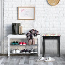 Vanity Wood Dressing Stool Padded Piano Seat with Rose Cushion by LJGDeals