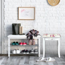 Vanity Wood Dressing Stool Padded Piano Seat with Rose Cushion by LJGDeals