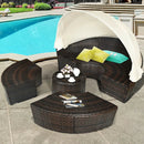Patio Round Daybed Rattan Furniture Sets with Canopy by LJGDeals