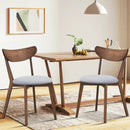 Set of 2 Dining Chairs Upholstered Curved Back Side by LJGDeals