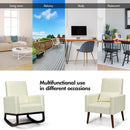 2-in-1 Fabric Upholstered Rocking Chair with Pillow by LJGDeals