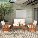 4 Pieces Patio Solid Wood Furniture Set by LJGDeals