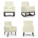 2-in-1 Fabric Upholstered Rocking Chair with Pillow by LJGDeals