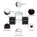 Folding Camping Table with Storage Organizer-Black
