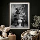 Funny Bathroom Canvas Wall Art, Texas Longhorn on Toilet by MyGreatCanvas | Canvas Wall Art Prints | Photo Prints & Wall Decor