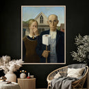 Funny Bathroom Canvas Wall Art, Grant Wood American Gothic by MyGreatCanvas | Canvas Wall Art Prints | Photo Prints & Wall Decor