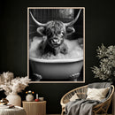 Highland Cow Bathtub Canvas Wall Art, Funny Bathroom Print by MyGreatCanvas | Canvas Wall Art Prints | Photo Prints & Wall Decor