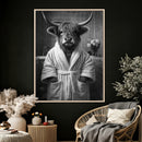 Funny Bathroom Wall Art Canvas Print, Highland Cow in by MyGreatCanvas | Canvas Wall Art Prints | Photo Prints & Wall Decor