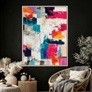 Blue Teal Abstract Canvas Wall Art, Modern Textured Painting Print, Navy Orange White Contemporary Art, Neutral Living Room Decor, Office Art by MyGreatCanvas | Canvas Wall Art Prints | Photo Prints & Wall Decor
