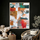 Blue Teal Abstract Canvas Wall Art, Modern Textured Painting Print, Navy Orange White Contemporary Art, Neutral Living Room Decor, Office Art by MyGreatCanvas | Canvas Wall Art Prints | Photo Prints & Wall Decor