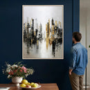 Abstract New York Wall Art Canvas Print, Gold Black Modern by MyGreatCanvas | Canvas Wall Art Prints | Photo Prints & Wall Decor