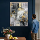 Gray Gold Abstract Wall Art Canvas Print, Textured Modern by MyGreatCanvas | Canvas Wall Art Prints | Photo Prints & Wall Decor