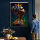 Butterfly Crown Gold Woman Portrait — Monarch Queen Canvas by MyGreatCanvas | Canvas Wall Art Prints | Photo Prints & Wall Decor