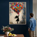 Banksy Street Art Canvas Wall Art, Girl Heart Balloons by MyGreatCanvas | Canvas Wall Art Prints | Photo Prints & Wall Decor