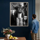 Highland Cow Toilet Paper Canvas Wall Art, Funny Bathroom by MyGreatCanvas | Canvas Wall Art Prints | Photo Prints & Wall Decor