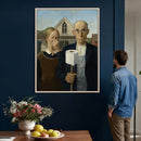 Funny Bathroom Canvas Wall Art, Grant Wood American Gothic by MyGreatCanvas | Canvas Wall Art Prints | Photo Prints & Wall Decor