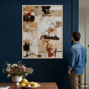 Blue Teal Abstract Canvas Wall Art, Modern Textured Painting Print, Navy Orange White Contemporary Art, Neutral Living Room Decor, Office Art by MyGreatCanvas | Canvas Wall Art Prints | Photo Prints & Wall Decor