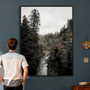 Moody Forest River Wall Art Canvas Print – Dark Evergreen by MyGreatCanvas | Canvas Wall Art Prints | Photo Prints & Wall Decor