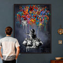 Banksy Inspired Boy Swing Wall Art Canvas Print by MyGreatCanvas | Canvas Wall Art Prints | Photo Prints & Wall Decor