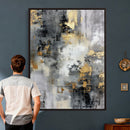 Gray Gold Abstract Wall Art Canvas Print, Textured Modern by MyGreatCanvas | Canvas Wall Art Prints | Photo Prints & Wall Decor