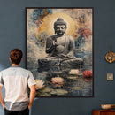 Serene Buddha with Lotus Flowers | Tranquil Meditation Art | by MyGreatCanvas | Canvas Wall Art Prints | Photo Prints & Wall Decor