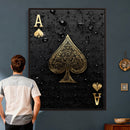 Ace of Spades Wall Art Canvas Print – Black and Gold Playing by MyGreatCanvas | Canvas Wall Art Prints | Photo Prints & Wall Decor