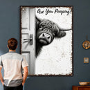 Funny Highland Cow Bathroom Wall Art Canvas Print, Are You by MyGreatCanvas | Canvas Wall Art Prints | Photo Prints & Wall Decor
