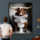 Texas Longhorn Cow Toilet Paper Canvas Wall Art, Funny by MyGreatCanvas | Canvas Wall Art Prints | Photo Prints & Wall Decor