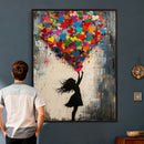 Banksy Street Art Canvas Wall Art, Girl Heart Balloons by MyGreatCanvas | Canvas Wall Art Prints | Photo Prints & Wall Decor