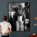 Highland Cow Toilet Paper Canvas Wall Art, Funny Bathroom by MyGreatCanvas | Canvas Wall Art Prints | Photo Prints & Wall Decor