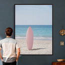 Pink Surfboard Canvas Wall Art, Minimalist Beach Photography by MyGreatCanvas | Canvas Wall Art Prints | Photo Prints & Wall Decor