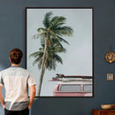 VW Van Palm Tree Canvas Wall Art, Pink Camper Surfboards by MyGreatCanvas | Canvas Wall Art Prints | Photo Prints & Wall Decor