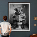 Funny Bathroom Canvas Wall Art, Texas Longhorn on Toilet by MyGreatCanvas | Canvas Wall Art Prints | Photo Prints & Wall Decor