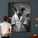 Funny Bathroom Wall Art Canvas Print, Highland Cow in by MyGreatCanvas | Canvas Wall Art Prints | Photo Prints & Wall Decor