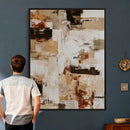 Blue Teal Abstract Canvas Wall Art, Modern Textured Painting Print, Navy Orange White Contemporary Art, Neutral Living Room Decor, Office Art by MyGreatCanvas | Canvas Wall Art Prints | Photo Prints & Wall Decor
