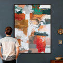 Blue Teal Abstract Canvas Wall Art, Modern Textured Painting Print, Navy Orange White Contemporary Art, Neutral Living Room Decor, Office Art by MyGreatCanvas | Canvas Wall Art Prints | Photo Prints & Wall Decor