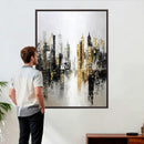 Abstract New York Wall Art Canvas Print, Gold Black Modern by MyGreatCanvas | Canvas Wall Art Prints | Photo Prints & Wall Decor