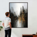 Abstract Urban Wall Art Canvas Print, Gold Black Modern by MyGreatCanvas | Canvas Wall Art Prints | Photo Prints & Wall Decor