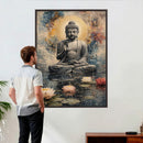 Serene Buddha with Lotus Flowers | Tranquil Meditation Art | by MyGreatCanvas | Canvas Wall Art Prints | Photo Prints & Wall Decor