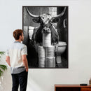 Texas Longhorn Cow Toilet Paper Canvas Wall Art, Funny by MyGreatCanvas | Canvas Wall Art Prints | Photo Prints & Wall Decor