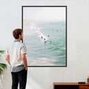 Surfers on Waves Canvas Wall Art, Aerial Ocean Photography by MyGreatCanvas | Canvas Wall Art Prints | Photo Prints & Wall Decor