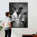 Funny Bathroom Wall Art Canvas Print, Highland Cow in by MyGreatCanvas | Canvas Wall Art Prints | Photo Prints & Wall Decor
