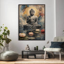 Serene Buddha with Lotus Flowers | Tranquil Meditation Art | by MyGreatCanvas | Canvas Wall Art Prints | Photo Prints & Wall Decor