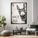 Funny Donkey Bathroom Wall Art Canvas Print, Nice Ass Farm by MyGreatCanvas | Canvas Wall Art Prints | Photo Prints & Wall Decor