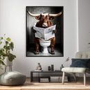 Texas Longhorn Cow Toilet Paper Canvas Wall Art, Funny by MyGreatCanvas | Canvas Wall Art Prints | Photo Prints & Wall Decor