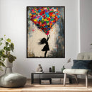 Banksy Street Art Canvas Wall Art, Girl Heart Balloons by MyGreatCanvas | Canvas Wall Art Prints | Photo Prints & Wall Decor