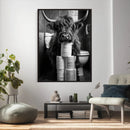 Highland Cow Toilet Paper Canvas Wall Art, Funny Bathroom by MyGreatCanvas | Canvas Wall Art Prints | Photo Prints & Wall Decor